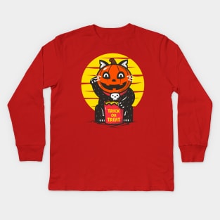 Maneki Pumpkin Kids Long Sleeve T-Shirt